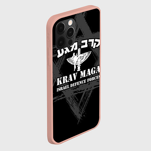 Чехол iPhone 12 Pro Max Krav-maga emblem / 3D-Светло-розовый – фото 2