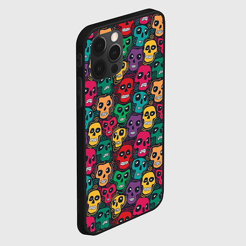 Чехол iPhone 12 Pro Max Череп с глазами / 3D-Черный – фото 2