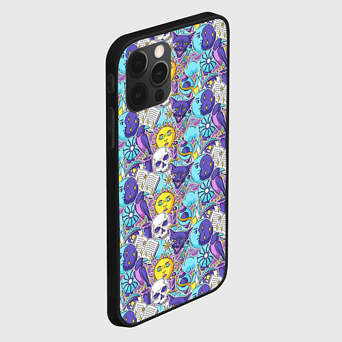Чехол iPhone 12 Pro Max Череп и солнце / 3D-Черный – фото 2