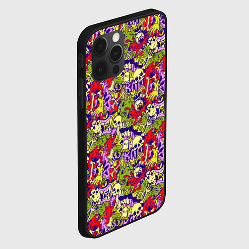 Чехол iPhone 12 Pro Max Череп и зомби / 3D-Черный – фото 2