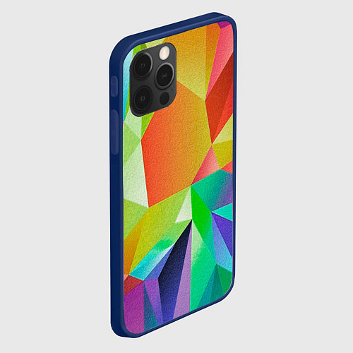 Чехол iPhone 12 Pro Max Радужный Кристалл / 3D-Тёмно-синий – фото 2