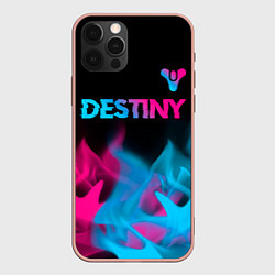 Чехол для iPhone 12 Pro Max Destiny - neon gradient: символ сверху, цвет: 3D-светло-розовый