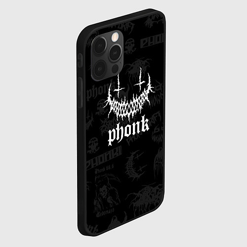 Чехол iPhone 12 Pro Max Phonk - rap / 3D-Черный – фото 2