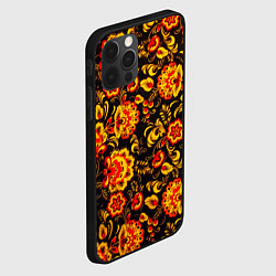 Чехол для iPhone 12 Pro Max Хохлома роспись, цвет: 3D-черный — фото 2