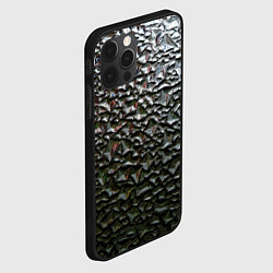 Чехол для iPhone 12 Pro Max Неровная металлическая поверхность, цвет: 3D-черный — фото 2
