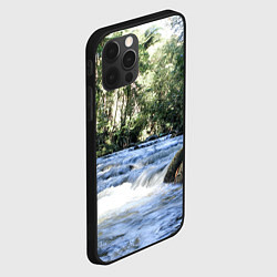 Чехол для iPhone 12 Pro Max Течёт река в лесу, цвет: 3D-черный — фото 2