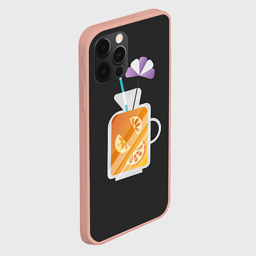 Чехол iPhone 12 Pro Max Апельсиновый сок - Черная версия / 3D-Светло-розовый – фото 2