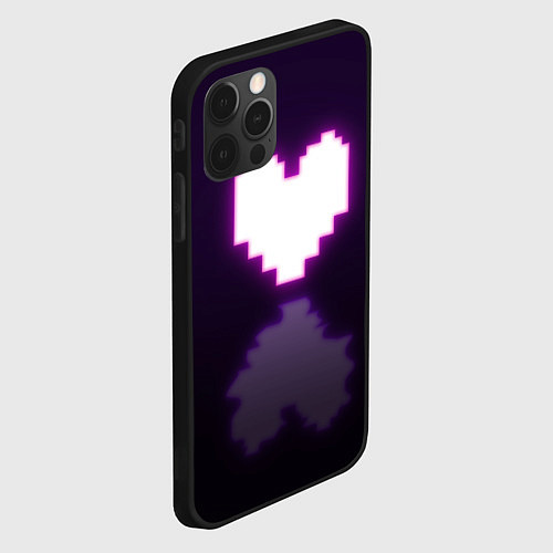 Чехол iPhone 12 Pro Max Undertale heart neon / 3D-Черный – фото 2