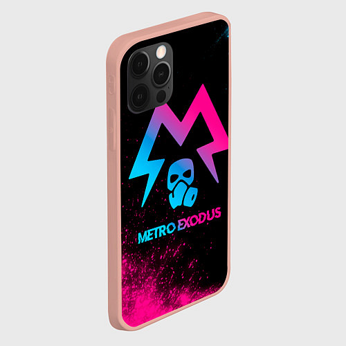 Чехол iPhone 12 Pro Max Metro Exodus - neon gradient / 3D-Светло-розовый – фото 2