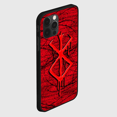 Чехол iPhone 12 Pro Max Berserk red smudges / 3D-Черный – фото 2