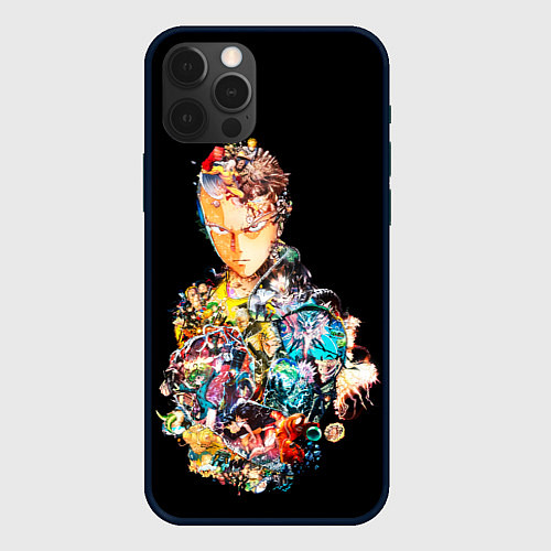 Чехол iPhone 12 Pro Max Все арки - One Punch Man / 3D-Черный – фото 1