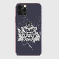 Чехол iPhone 12 Pro Max Маска самурая в цветах