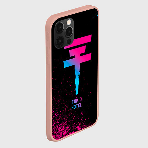 Чехол iPhone 12 Pro Max Tokio Hotel - neon gradient / 3D-Светло-розовый – фото 2