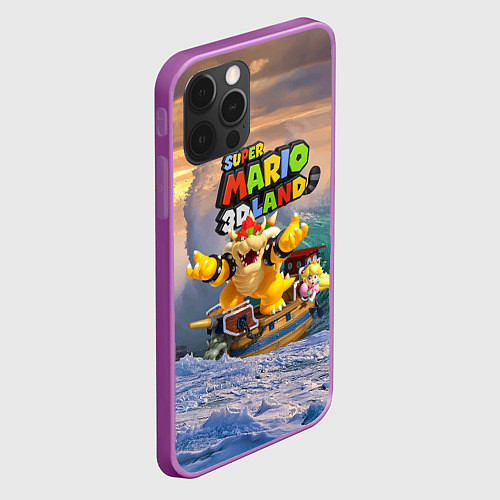 Чехол iPhone 12 Pro Max Принцесса Персик на корабле Боузера - Super Mario / 3D-Сиреневый – фото 2