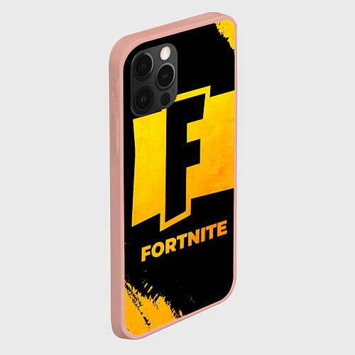 Чехол iPhone 12 Pro Max Fortnite - gold gradient / 3D-Светло-розовый – фото 2