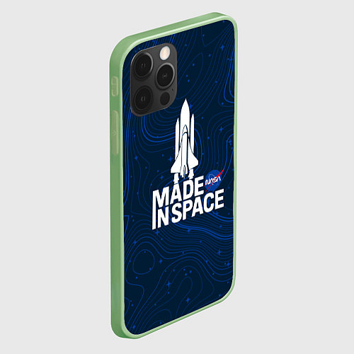 Чехол iPhone 12 Pro Max Nasa звёзды / 3D-Салатовый – фото 2