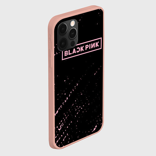 Чехол iPhone 12 Pro Max Black pink розовые брызги / 3D-Светло-розовый – фото 2