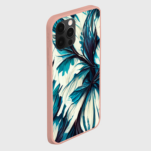 Чехол iPhone 12 Pro Max Абстрактные цветочные узоры / 3D-Светло-розовый – фото 2