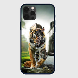Чехол для iPhone 12 Pro Max Кибернетический тигр, цвет: 3D-черный