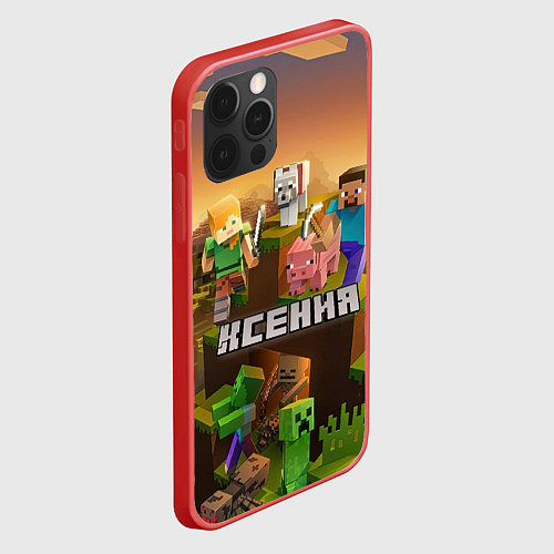 Чехол iPhone 12 Pro Max Ксения Minecraft / 3D-Красный – фото 2