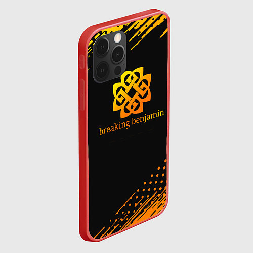 Чехол iPhone 12 Pro Max Breaking benjamin Gold / 3D-Красный – фото 2