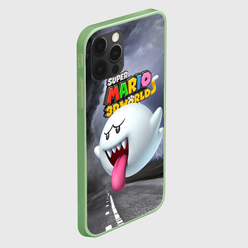 Чехол iPhone 12 Pro Max Boo - Super Mario 3D World - Nintendo / 3D-Салатовый – фото 2