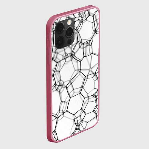 Чехол iPhone 12 Pro Max Матричная сетка / 3D-Малиновый – фото 2