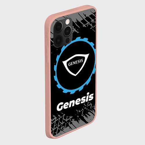 Чехол iPhone 12 Pro Max Genesis в стиле Top Gear со следами шин на фоне / 3D-Светло-розовый – фото 2
