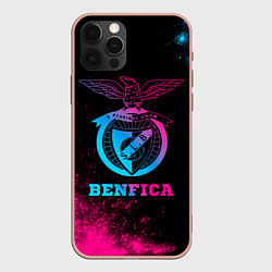 Чехол для iPhone 12 Pro Max Benfica - neon gradient, цвет: 3D-светло-розовый