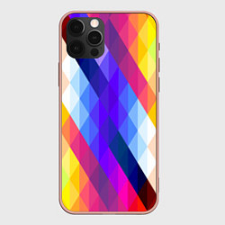 Чехол для iPhone 12 Pro Max Разноцветный геометрический узор, цвет: 3D-светло-розовый