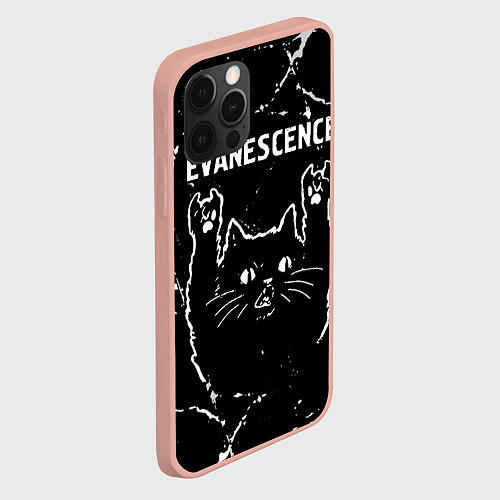 Чехол iPhone 12 Pro Max Группа Evanescence и рок кот / 3D-Светло-розовый – фото 2