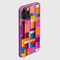 Чехол для iPhone 12 Pro Max Квадрат и прямоугольники, цвет: 3D-сиреневый — фото 2