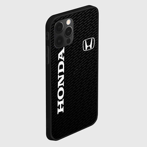 Чехол iPhone 12 Pro Max Honda карбон / 3D-Черный – фото 2