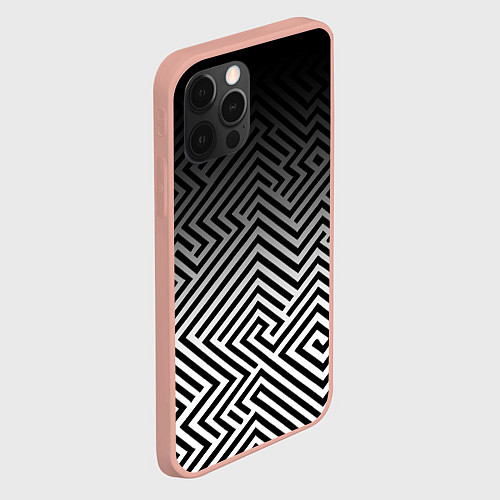 Чехол iPhone 12 Pro Max Геометрические узоры с градиентом / 3D-Светло-розовый – фото 2