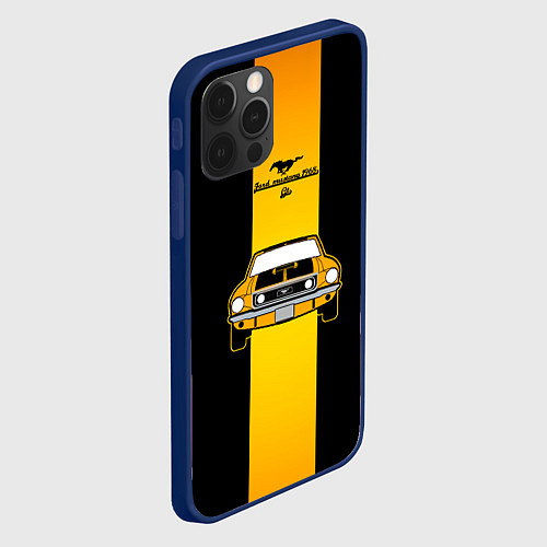 Чехол iPhone 12 Pro Max Авто ford mustang / 3D-Тёмно-синий – фото 2