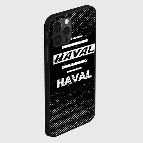 Чехол iPhone 12 Pro Max Haval с потертостями на темном фоне / 3D-Черный – фото 2