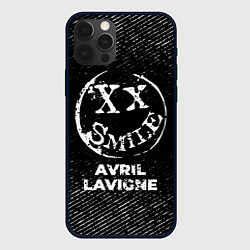 Чехол для iPhone 12 Pro Max Avril Lavigne с потертостями на темном фоне, цвет: 3D-черный