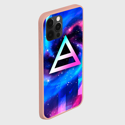 Чехол iPhone 12 Pro Max Thirty Seconds to Mars неоновый космос / 3D-Светло-розовый – фото 2