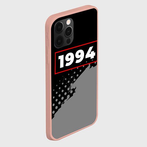 Чехол iPhone 12 Pro Max 1994 - в красной рамке на темном / 3D-Светло-розовый – фото 2