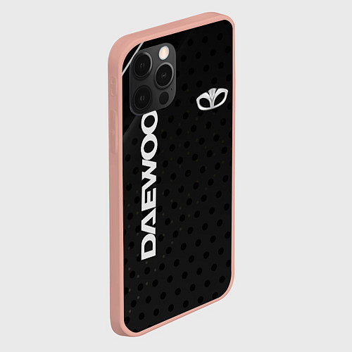 Чехол iPhone 12 Pro Max Daewoo Карбон / 3D-Светло-розовый – фото 2