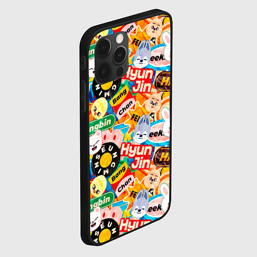 Чехол iPhone 12 Pro Max Skzoo stickers characters / 3D-Черный – фото 2