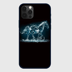 Чехол для iPhone 12 Pro Max Лошадь из водяных капель, цвет: 3D-черный