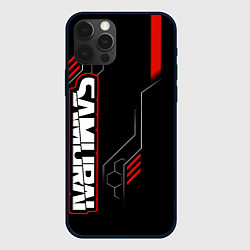 Чехол iPhone 12 Pro Max Samurai - Красный техно - Киберпанк