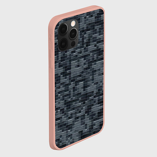 Чехол iPhone 12 Pro Max Пиксельный паттерн - минимализм / 3D-Светло-розовый – фото 2