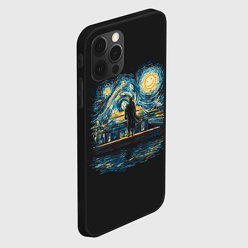 Чехол iPhone 12 Pro Max Звездная Ночь пародия / 3D-Черный – фото 2