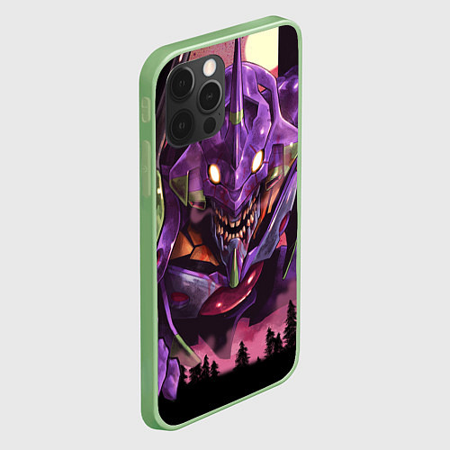 Чехол iPhone 12 Pro Max Neon Genesis Evangelion - Eva / 3D-Салатовый – фото 2