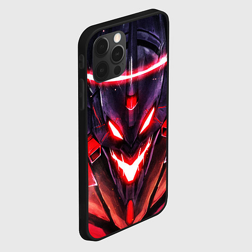 Чехол iPhone 12 Pro Max Evangelion: Eva 01 / 3D-Черный – фото 2