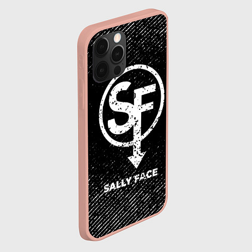 Чехол iPhone 12 Pro Max Sally Face с потертостями на темном фоне / 3D-Светло-розовый – фото 2