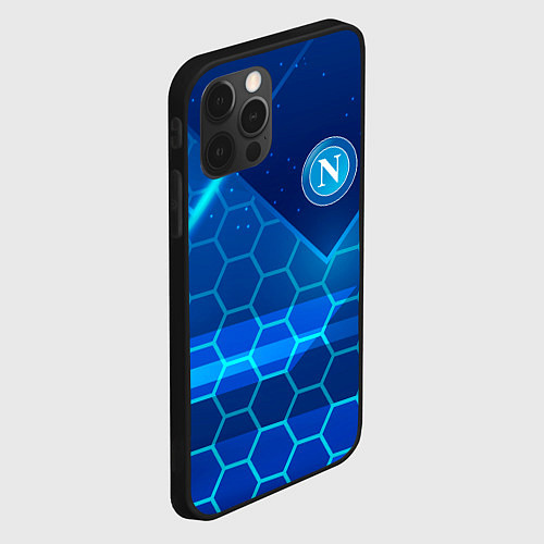 Чехол iPhone 12 Pro Max Napoli Соты абстракция / 3D-Черный – фото 2