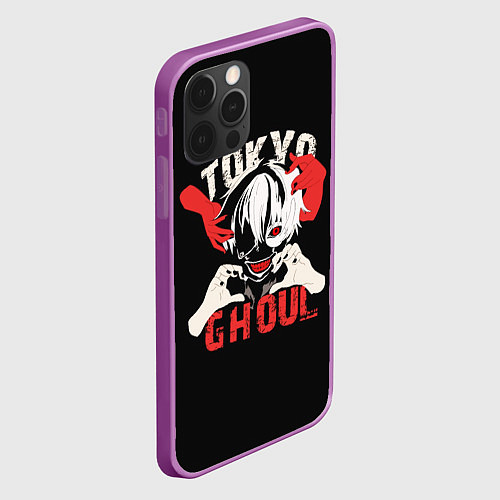 Чехол iPhone 12 Pro Max Kaneki Ken - Tokyo Ghoul / 3D-Сиреневый – фото 2